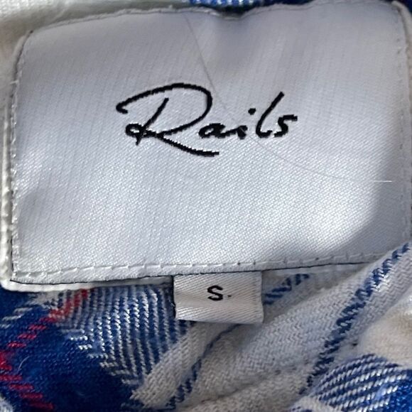 Rails Hunter White/Blue/Raspberry Flannel Button Down Shirt Sz S - Picture 4 of 10